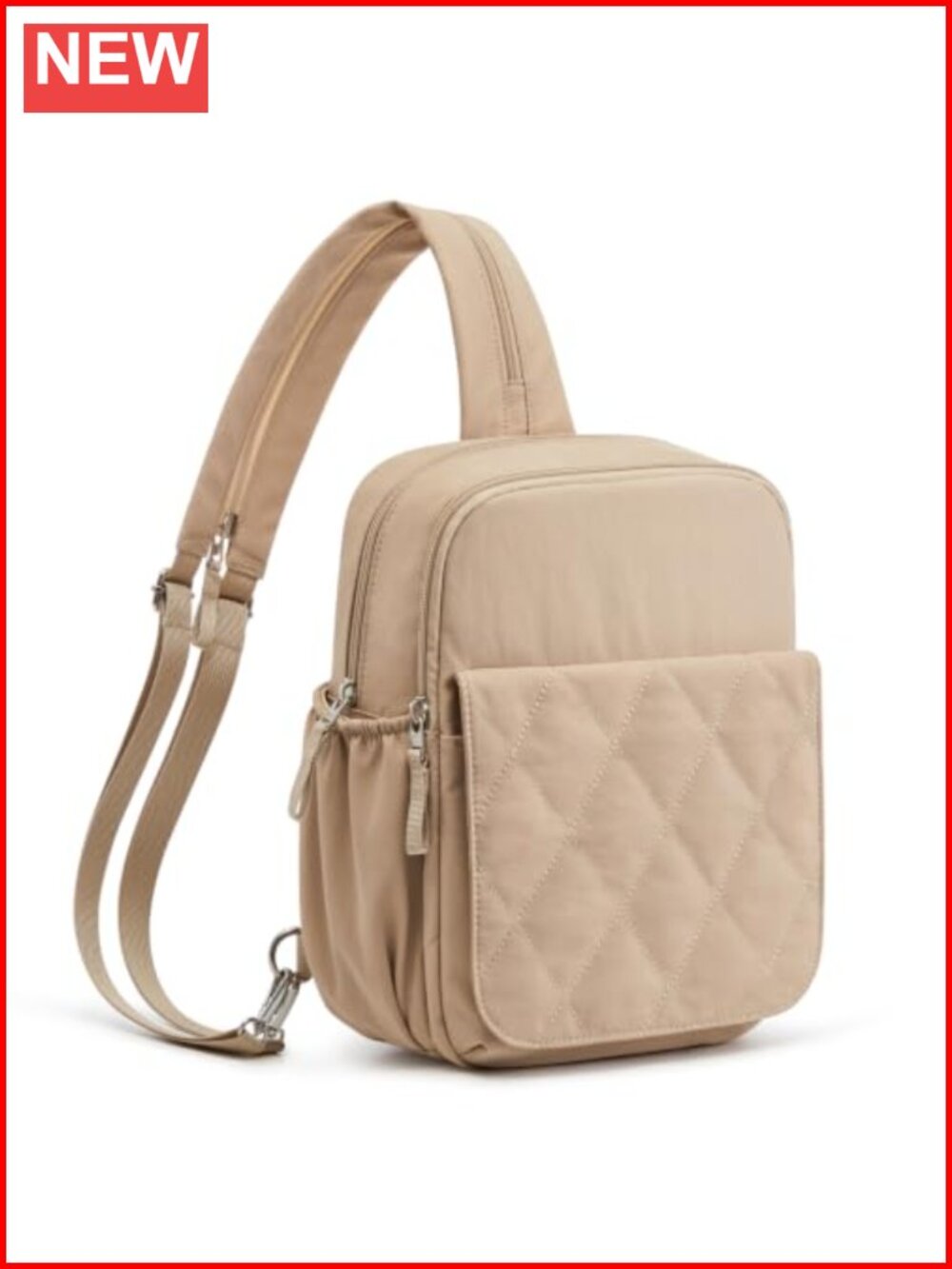 Mini Diaper Bag Backpack for Women, Water Resistant Nylon, Convertible Crossbody
